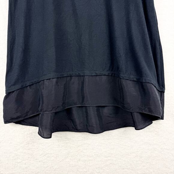 Soft Surroundings Eden Hi-Lo Tiered Short Sleeve Tunic Top Black Size M Minimal - Picture 5 of 12